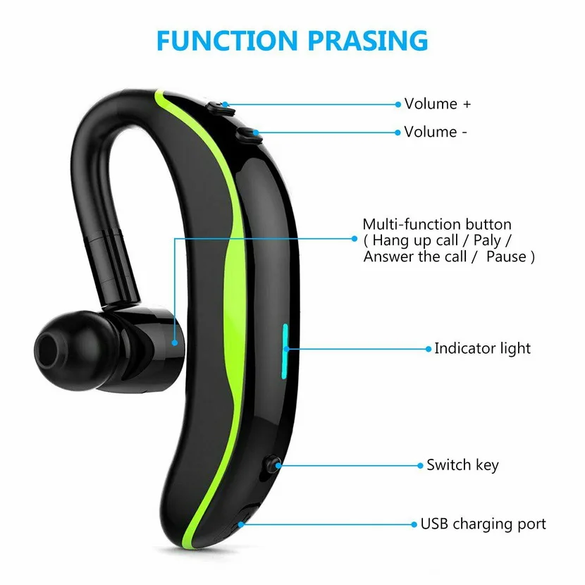 50PCS F600 long standby Bluetooth universal business driving wireless Bluetooth headset Hanging ear sports sweatproof headphones