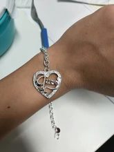 Pulsera hueca de corazón para mujer, brazalete de marca de Color plata, regalo de San Valentín a la moda, joyería al por mayor, nuevo