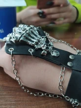 Bracelet Bangle Wristband Chain Link Hand-Glove Skull Punk-Rock Gothic Unisex S244 Cool
