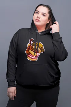

Angemiel Wear Plays Guitar Pug Black Women Hooded Sweatshirt