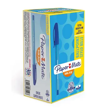 

Paper Mate Inkjoy 100-ballpoint pen with cap, tip ultra fine, pack of 50, color: blue pens