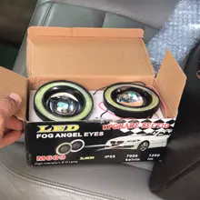 LED DRL Driving-Lights Fog-Lamp Angel-Eyes Pink Universal Yellow Blue 64mm 12V White