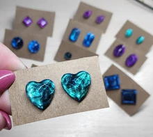 DIY espejo joyería cristal molde de resina epoxy amor geometría Luna variedad piedra preciosa colgante molde