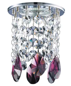 

Recessed metal polished chrome and crystal rhinestones amethyst asfour terminals