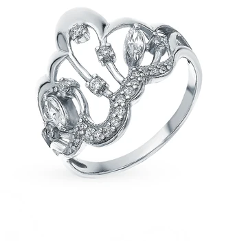 

Silver ring with cubic zirconia sunlight sample 925 test