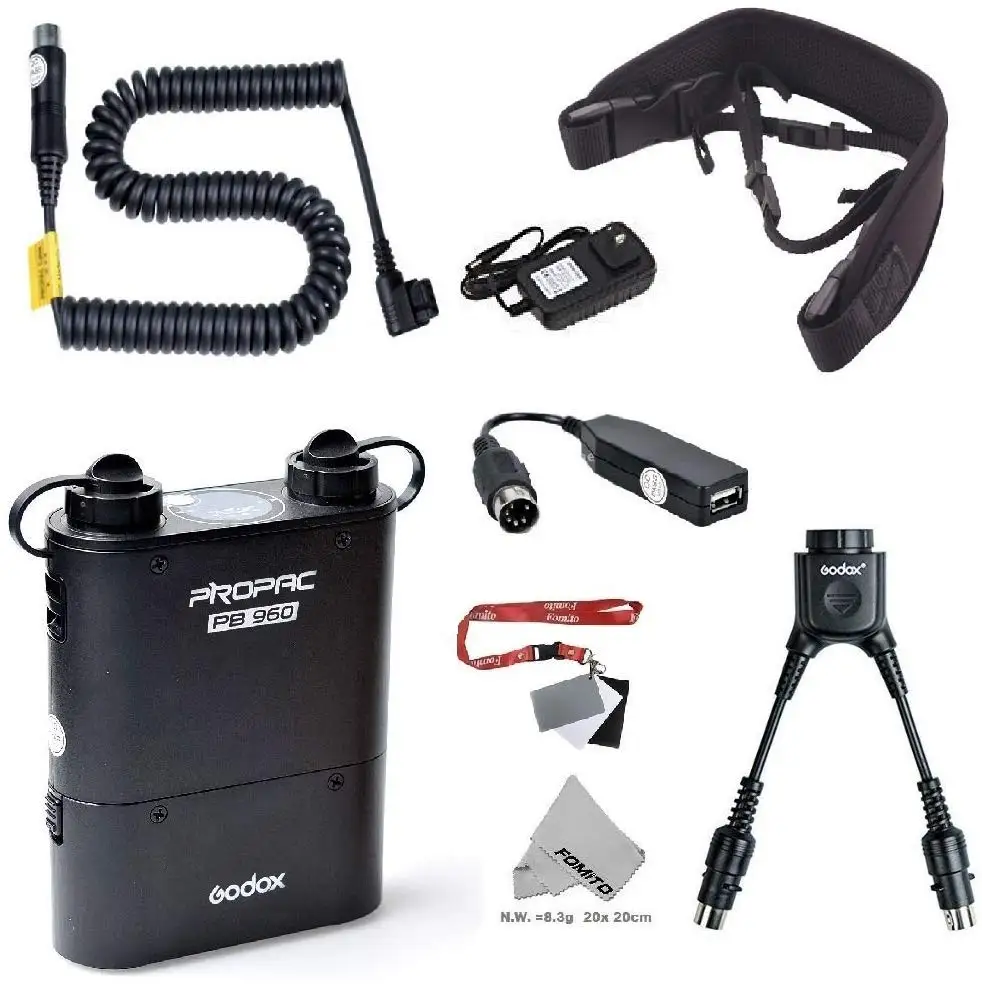 

Godox PB960 Portable Extended Flash Power Battery Pack Kit Dual Output for Nikon SB910, SB900, SB800, SB28 Euro, SB28DX