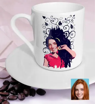 

Personalized Women 'S Abstract Caricature Of Turkish Coffee Fincanı-1