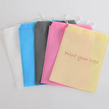 

500pcs Custom Drawstring Pouch Non Woven Gift Bags Giveaways Affordable