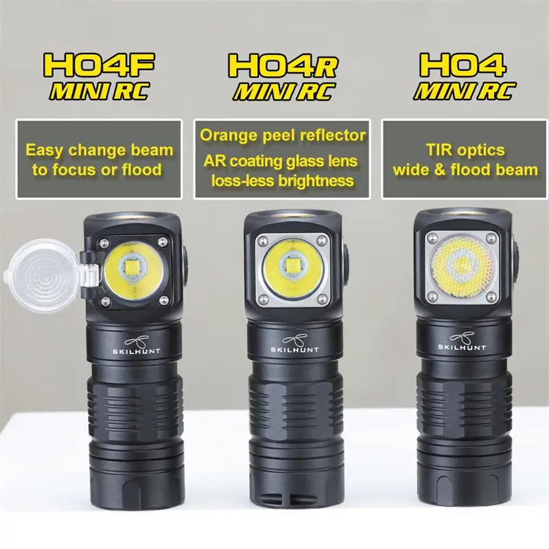 Налобный фонарь Skilhunt H04 H04R H04F RC, мини-светильник с магнитной зарядкой от USB, для охоты, рыбалки, кемпинга с ремешком на голову
