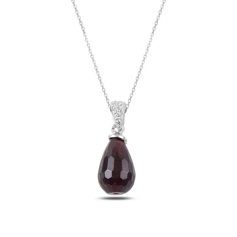 

Silver 925 Sterling Drop Cubic Zirconia Necklace