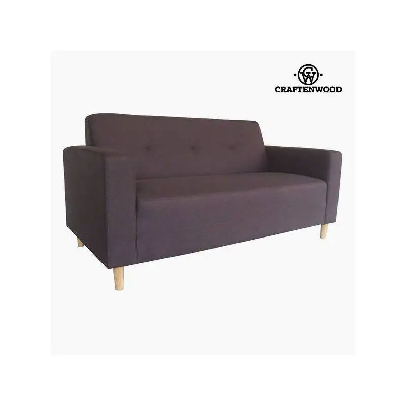 2 Seater sofa pine Wood Brown Polyester (167x82x81 cm) by Craftenwood