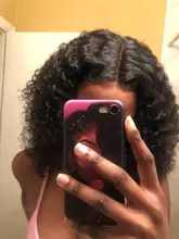 Peluca de cabello humano rizado de 13x4 para mujer, Frontal de encaje postizo, pelo negro brasileño predespuntado con Baay, Remy 150%