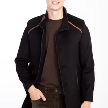 Kigili Menswear Autumn-Winter Warm Casual Overcoat High Quality Essentials of Stand-up Collar Coats Men's Wool Blend jacket