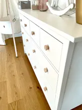 Wooden Cabinet Wardrobe-Knobs Drawer-Handle Furniture Hardware Round Natural for 8/12pcs