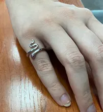 Anillos De Serpiente de cristal para mujer, de Plata de Ley 925 Vintage con personalidad, anillos ajustables de plata tailandesa Punk