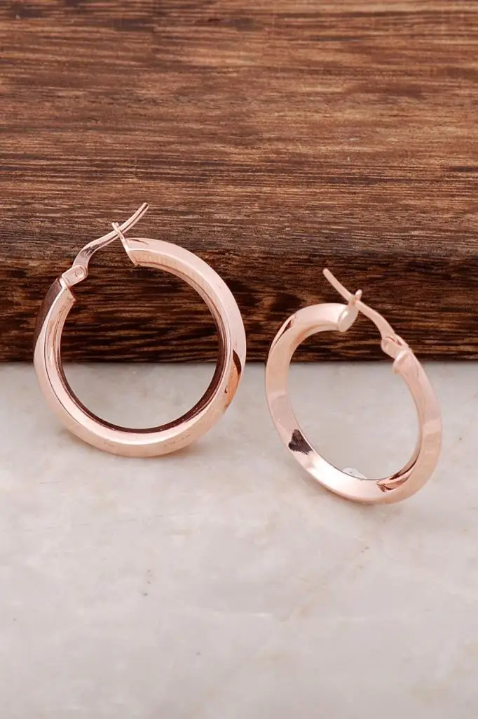 

Rose Silver Daily Hoop Earrings 4485 High Quality Hand Made Original Filigree Silver Jewellery Gift for Women