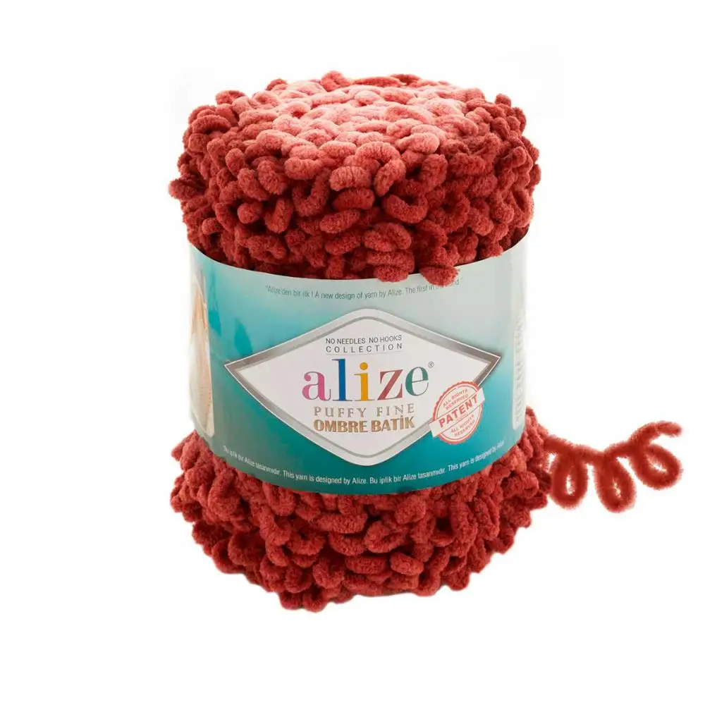 7300 PUFFY FINE OMBRE BATIK 500GR YARN%100 MICROPOLYESTER BLANKET FINGER CROCHET - Цвет: 7300