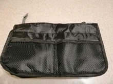 Organizador de viaje de nailon para mujer, bolso grande líneas, maquillaje, cosmético