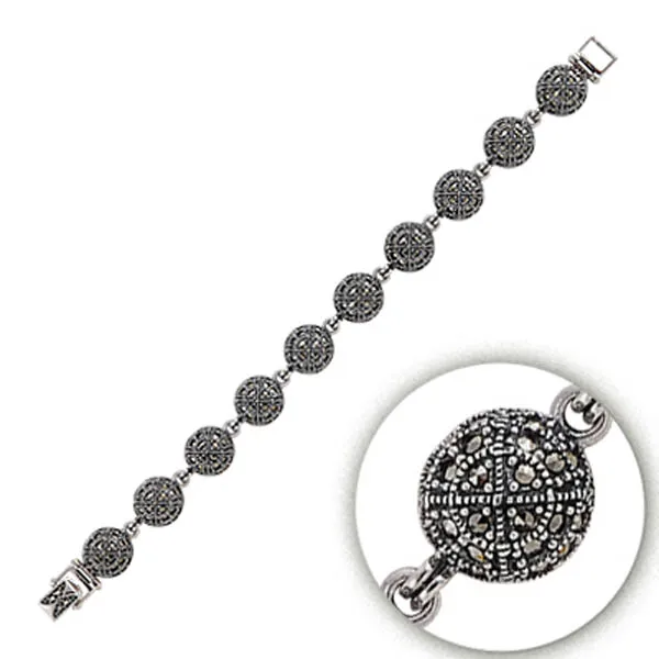 Серебряный 925 пробы Браслет из марказита