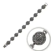 Серебряный 925 пробы Браслет из марказита