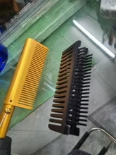 Peine caliente alisador de pelo, rizador de pelo eléctrico de aleación de titanio, cepillo rizador de pelo, respetuoso con el medio ambiente