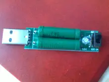 Mini resistencia de carga de descarga USB, 2A/1A con interruptor 1A, led verde, 2A, led rojo