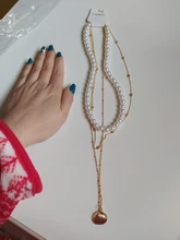 Collar con colgante de concha de amor para mujer, gargantilla de cadena de perlas Simple de 6MM de estilo Vintage, joyería de moda al por mayor