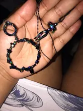 Cadena de bolas de acero inoxidable para colgante, collar de Rolo, resistente al agua, color negro, ancho de 1,5mm-4,5mm, venta al por mayor