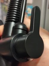 Quyanre-grúa filtrada para cocina, grifo con filtro de agua de rotación 360, mezclador de fregadero de tres vías, color negro mate