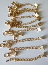 10 unids/lote de broches de cierre de cuerda de cuero con cadenas, cierres de langosta, conectores para pulsera, accesorios para fabricación de joyas Diy