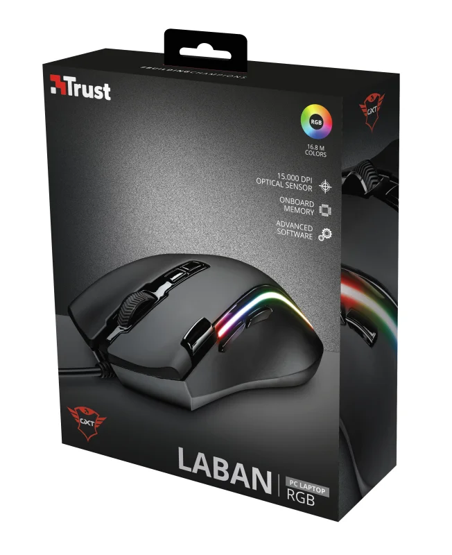 Компьютерная игровая RGB мышь с подсветкой TRUST 188 LABAN