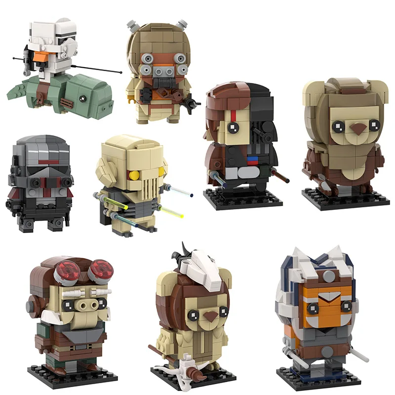 LEQUMOC Space Wars General Hunters Anakin Tusken Figures Brickheadz-Wicket Building Blocks Toys for Children DIY Toy Kids Gifts | Игрушки и