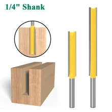 

1/4" Shank Long Cleaning Cutter Wood Double-edged Router Bit Grooving Cutter For Wood Slotting Milling Cutter Tools