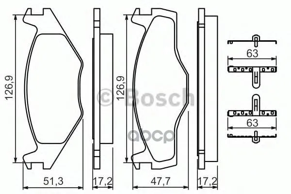 Колодки Тормозные Дисковые Vw Polo 1.0i-1.9d 94- Bosch арт. 0986494057