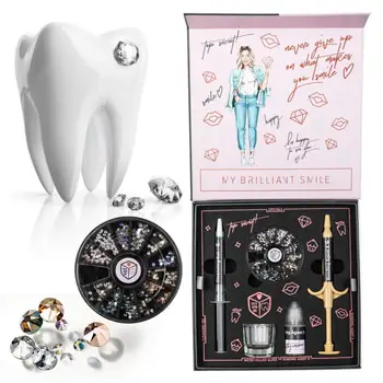 

TeethGemsBox Professional Teeth Gems Kit - Tooth Jewlery Kit - Includes 280 Gems in 10 Color