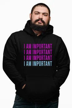 

Angemiel Wear Im Important Ben Treated Black Male Hooded Sweatshirt