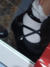 Mujeres Mary Jane Lolita Cosplay Zapatos Mujer Bombas Punta redonda Tacones gruesos Cruz atada Hebilla Correa Mujer 2021 Plataforma Zapatos de mujer