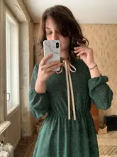 Long-Dress Spring Mozuleva Polka-Dot Vintage Vestidos Femme Women A-Line Lace-Up Elastic-Waist