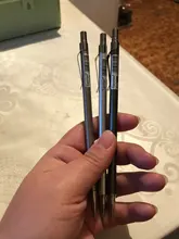 JIANWU-Conjunto de lápices mecánicos de 0,5mm y 0,7mm con textura de metal, Set de 3 unidades, material plástico para oficina