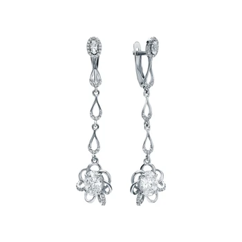 

Silver earrings with cubic zirconia sunlight sample 925 test