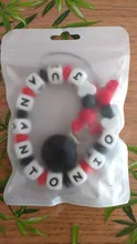 Cadena de Clip para chupete de bebé, soporte para muñeco con nombre personalizado, Clips para pezones, cuentas de dentición de silicona, regalo de cumpleaños para bebé