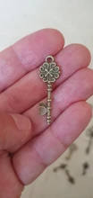 Dulce campana, 40 Uds., llaves pequeñas mezcladas, Vintage, bronce, Metal, aleación de Zinc, colgante encantador fabricación