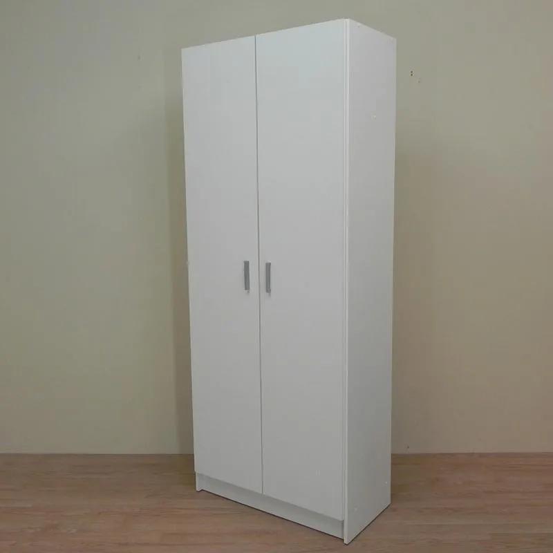 Mueble Armario Multiusos con 2 Puertas Escobero Modelo FIT Blanco.