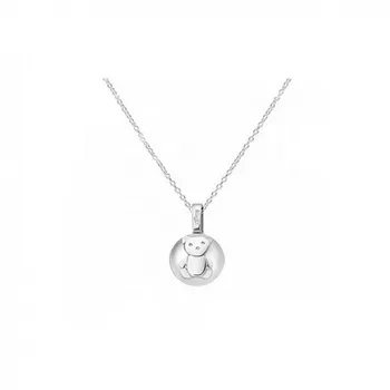 

Lotus necklace Silver in Silver with Teddy bear LP1600-1/1