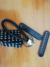 LLavero de cuero antipérdida para coche, soporte para llavero con número de teléfono, tarjeta, cuerda de cuero trenzado, accesorios para coche