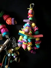 Parrot Toy Swing-Rope Hanging-Ornaments Bird Chew Chew-Toy Wood Plastic Climb Funny Biting