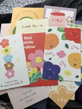 15 bonitas tarjetas decorativas de dibujos animados de flores de buen día DIY para dormitorio Metope tarjetas de felicitación cuaderno álbum de fotos accesorios de pared