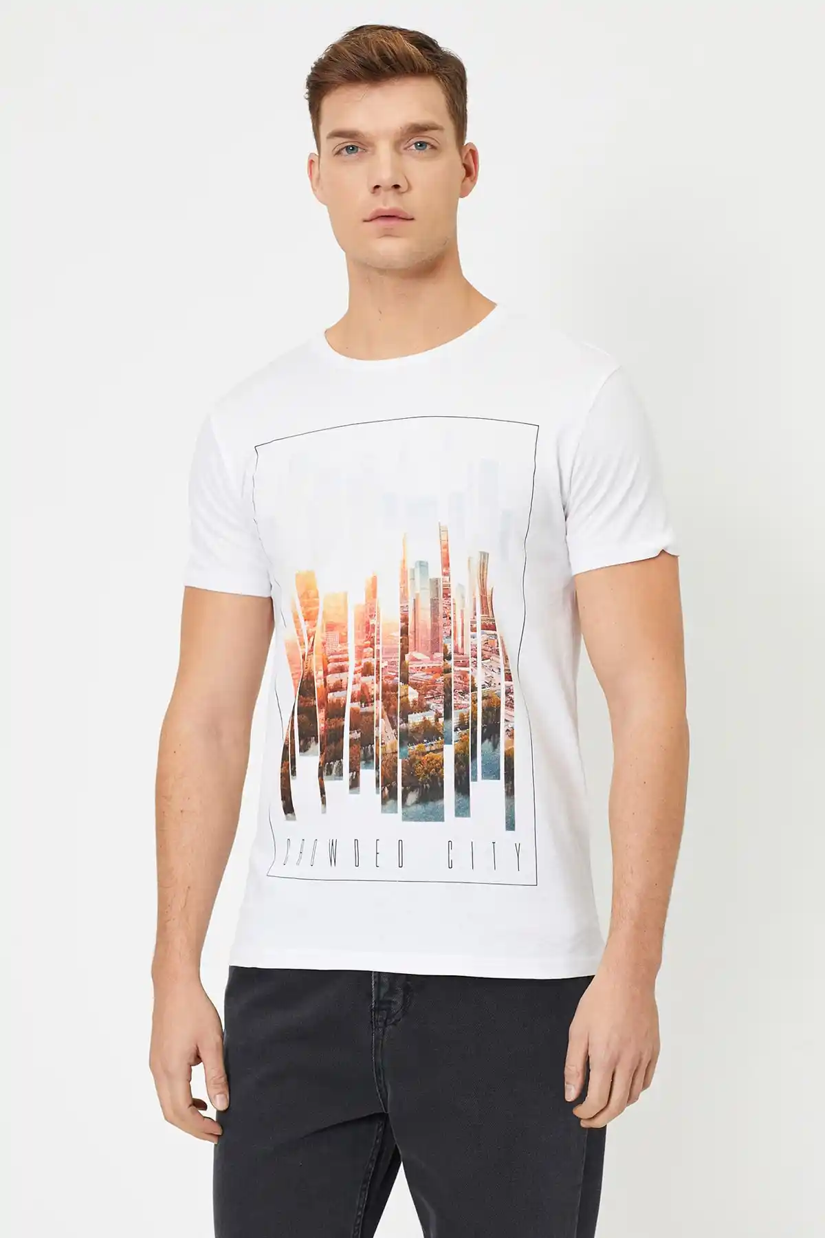 Beyaz Erkek Baskili T Shirt 8yam14429ok05u Koton