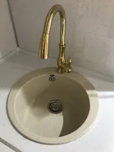 Gold Kitchen Faucet Water-Mixer Pull-Out Single-Handle Silver Swivel-Degree N22-019