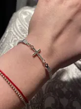 RINHOO de diamantes de imitación Cruz con oración pulseras para las mujeres de moda de la boda pulseras para banquetes y brazaletes de Día de San Valentín
